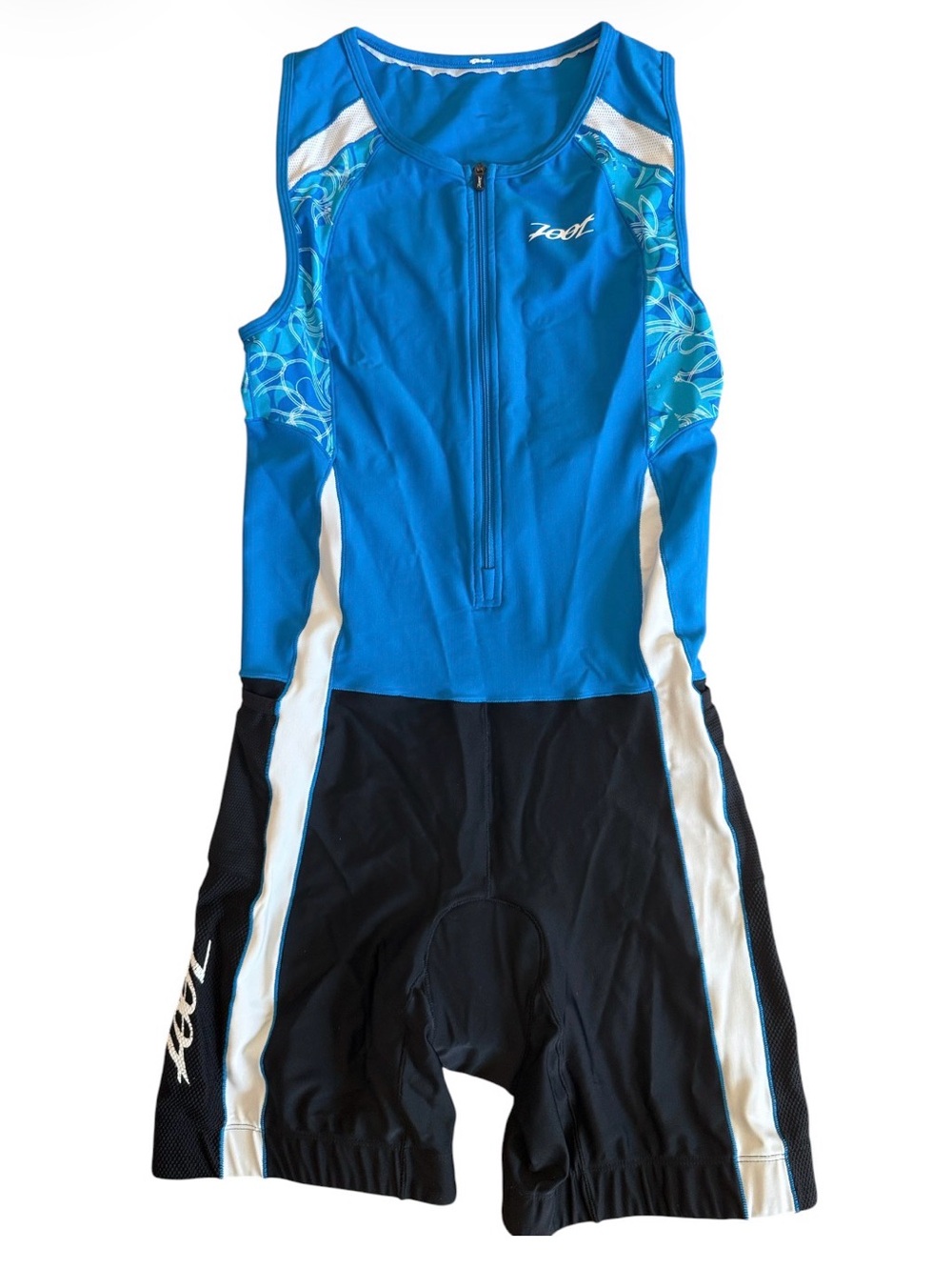 ZOOT PERFORMANCE WOMENS SLEEVELESS FRONT ZIP TRIATHLON MULTI SPORT RACE SUIT LG